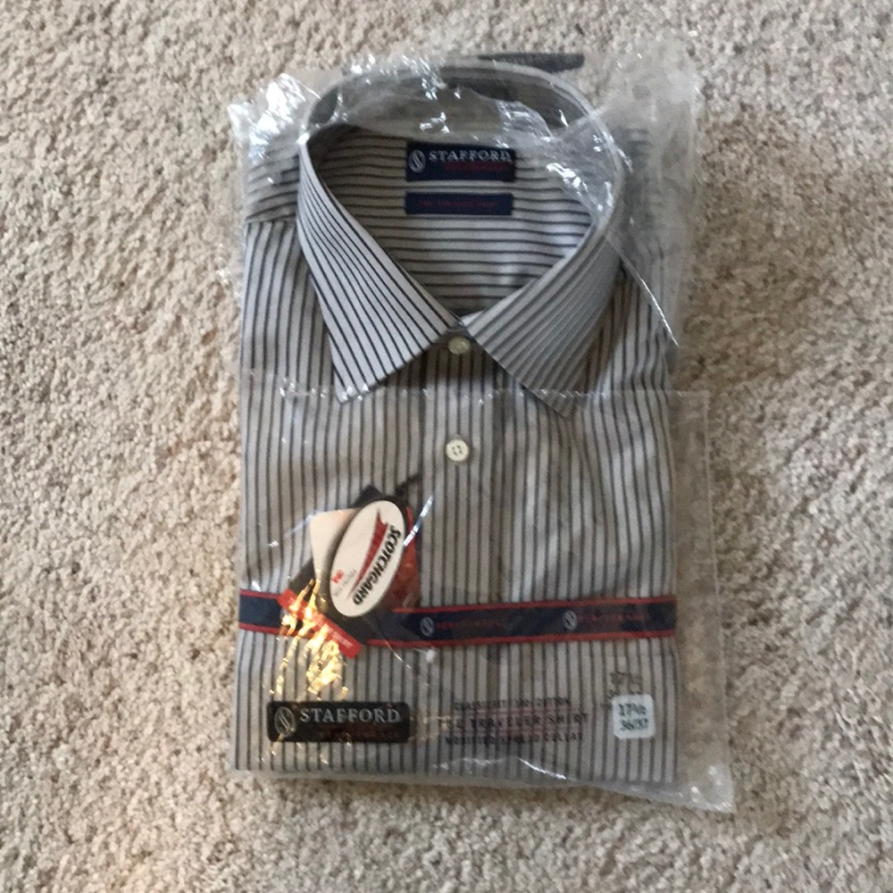 Man’s Stafford performance long sleeve shirt.